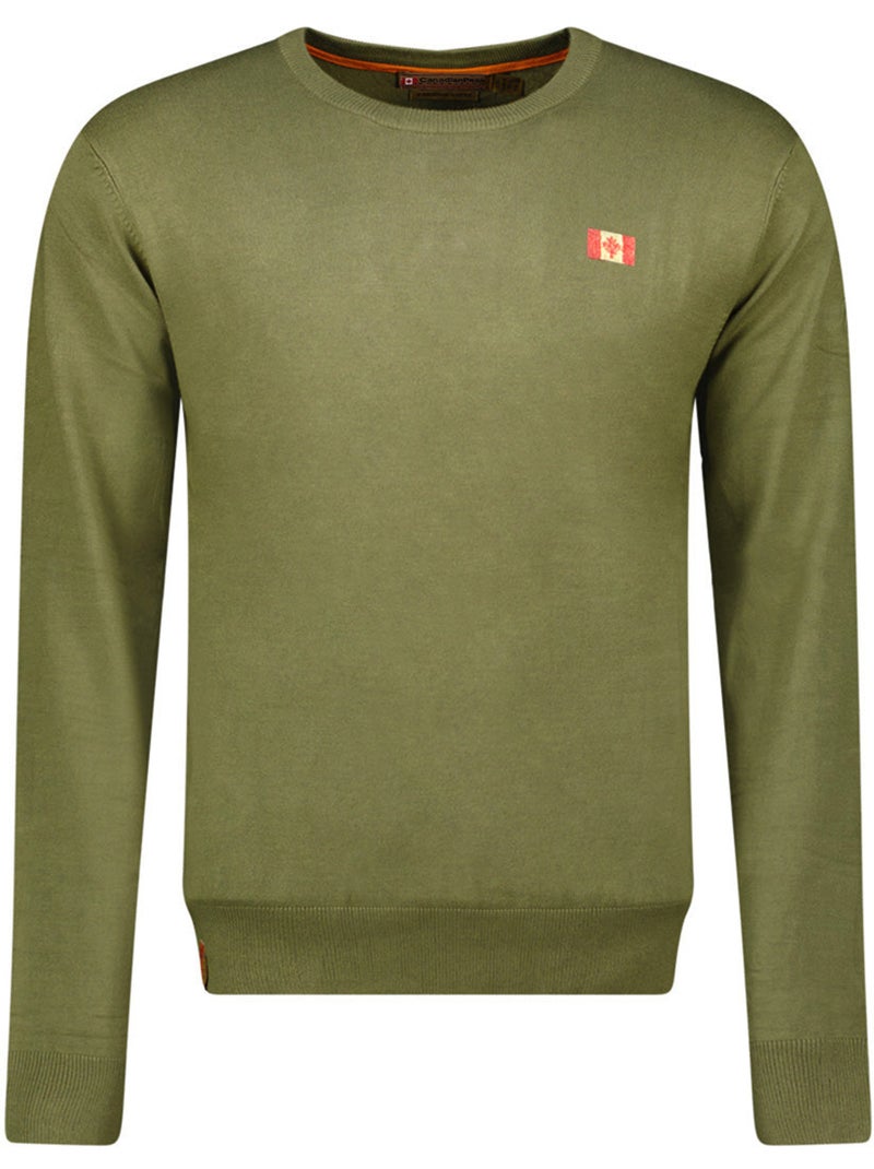Pull col rond ferasmeak – canadian peak Vert olive - Kiabi