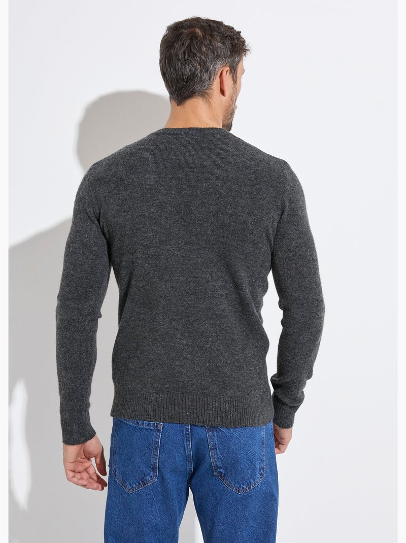 Pull col rond fine jauge, coupe ajustée - AFIBEL Gris foncé - Kiabi