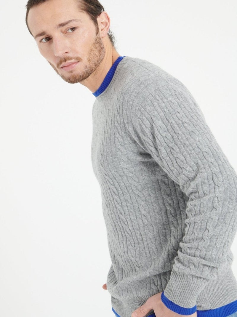 Pull col rond homme 100% cachemire - ZACH 5 Gris clair - Kiabi