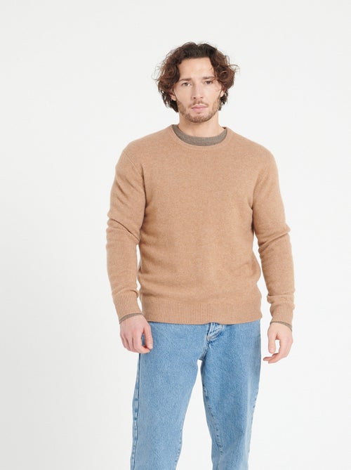 Pull col rond homme 100% cachemire 4 fils - LUKE 14 - Kiabi