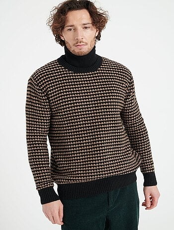 Pull col rond homme 100% cachemire 4 fils bleu - ZACH 3