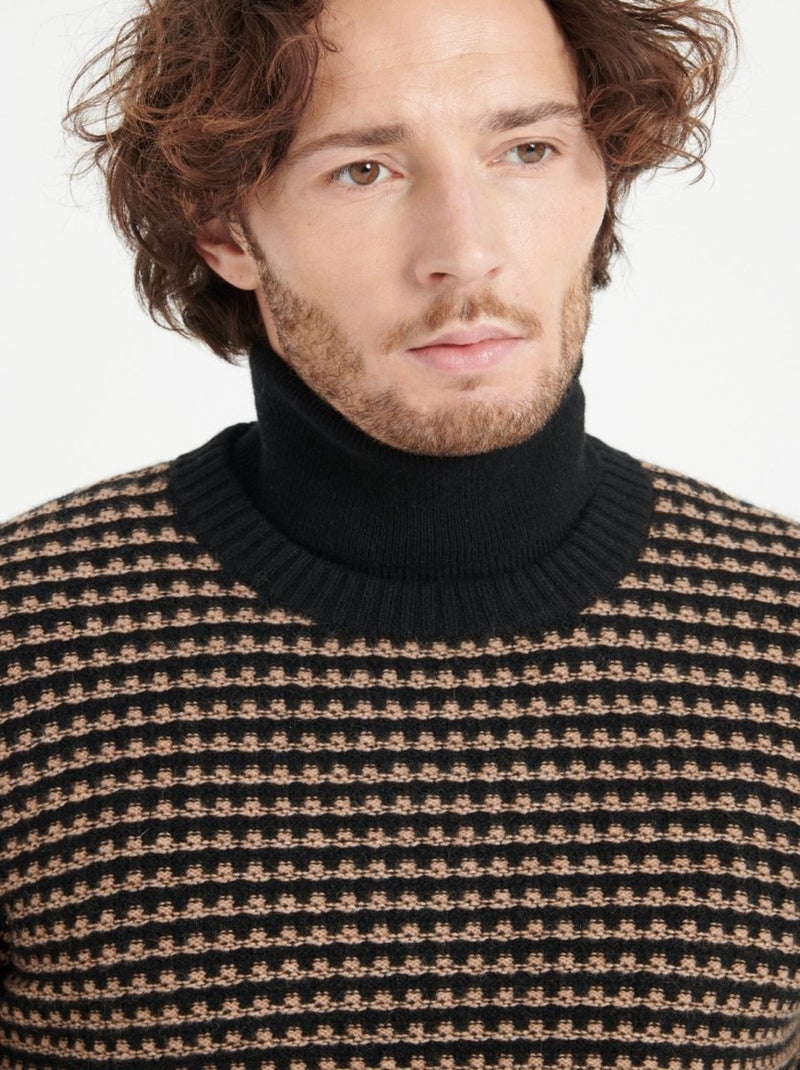 Pull col rond homme 100% cachemire 4 fils bleu - ZACH 3 Noir - Kiabi