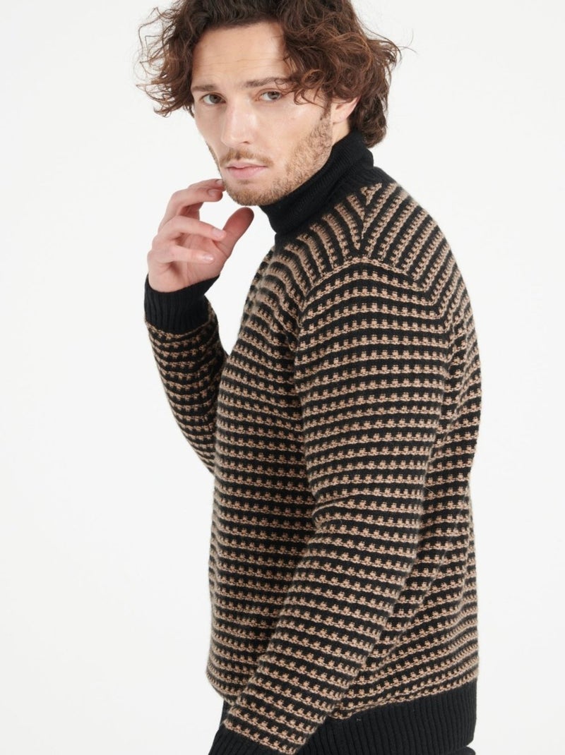 Pull col rond homme 100% cachemire 4 fils bleu - ZACH 3 Noir - Kiabi