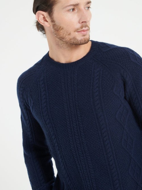 Pull col rond homme 100% cachemire 6 fils - ZACH 1 - Kiabi