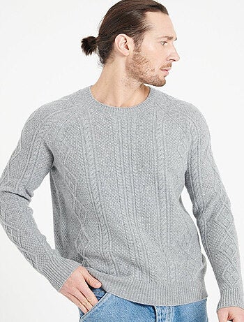 Pull col rond homme 100% cachemire 6 fils - ZACH 1