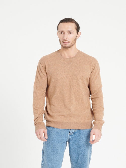 Pull col rond homme 100% cachemire noir - LUKE 12 - Kiabi