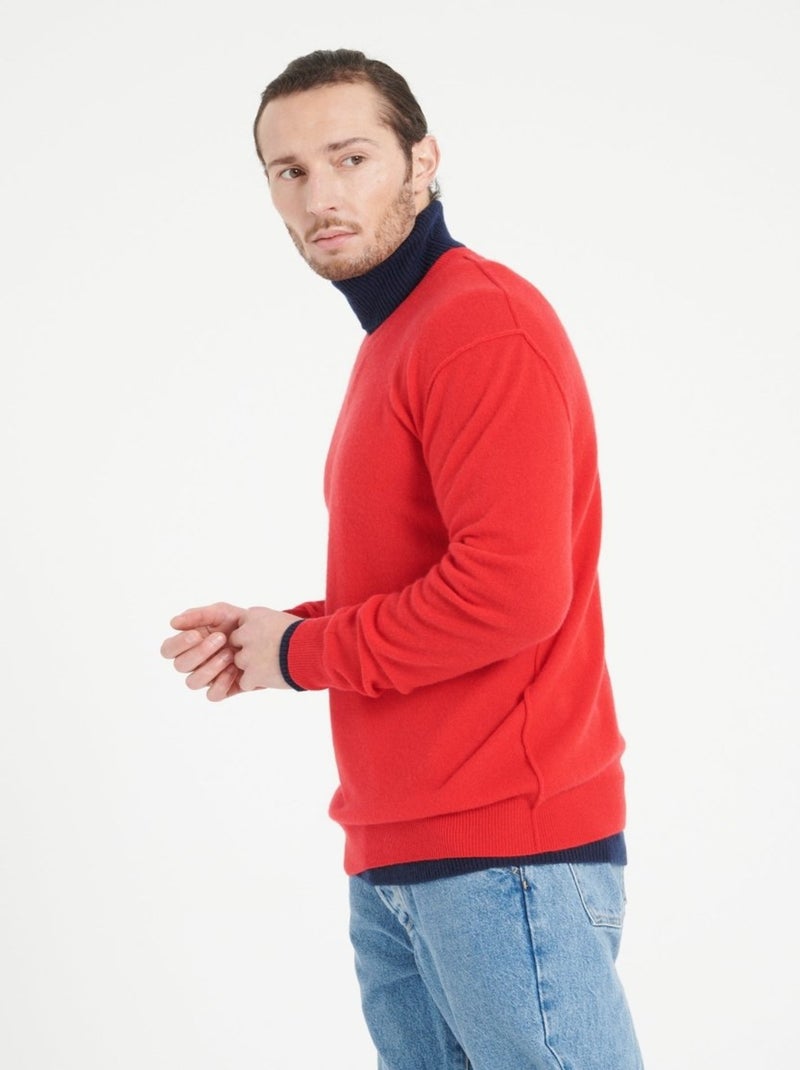 Pull col rond homme 100% cachemire noir - LUKE 12 Rouge - Kiabi