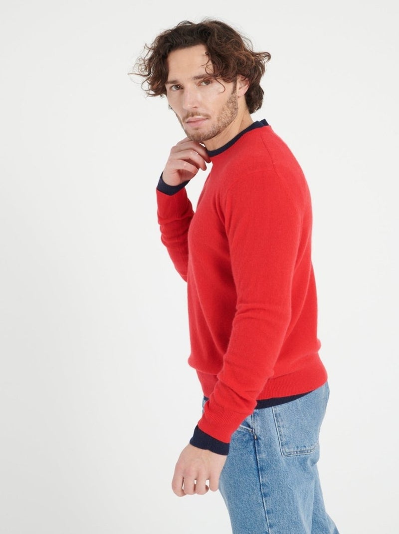 Pull col rond homme 100% cachemire noir - LUKE 2 Rouge - Kiabi