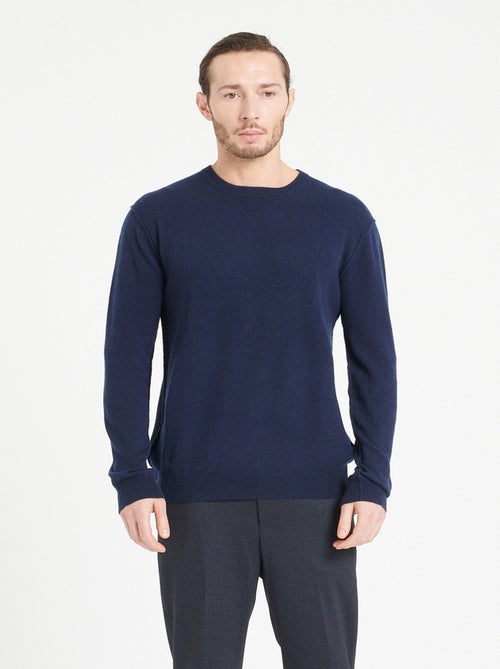 Pull col rond homme en cachemire noir - LUKE 12 - Kiabi