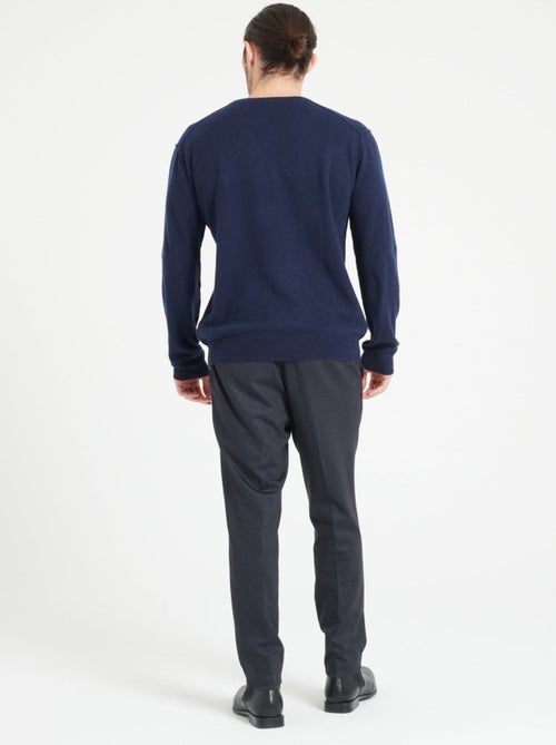 Pull col rond homme en cachemire noir - LUKE 12 - Kiabi