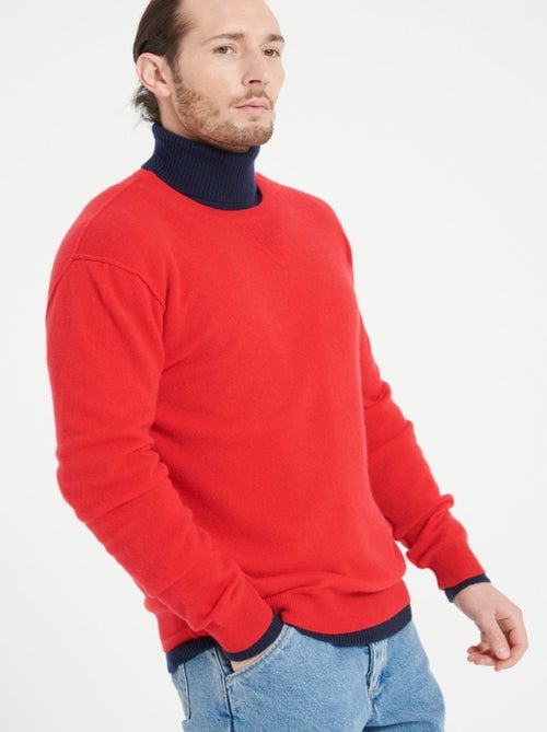 Pull col rond homme en cachemire noir - LUKE 12 - Kiabi