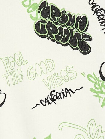 Pull col rond imprimé en coton