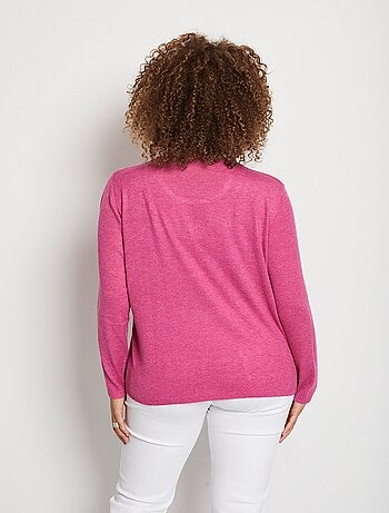 Pull col rond jacquard strassé