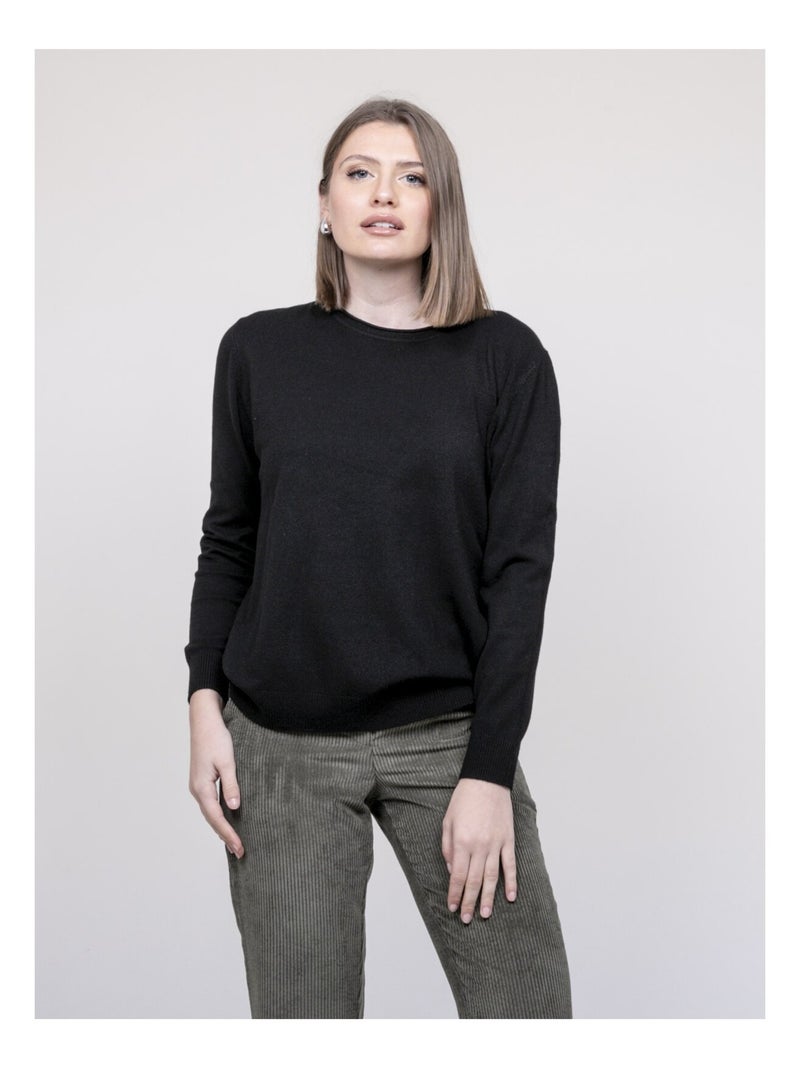Pull col rond KATOLIE Noir - Kiabi