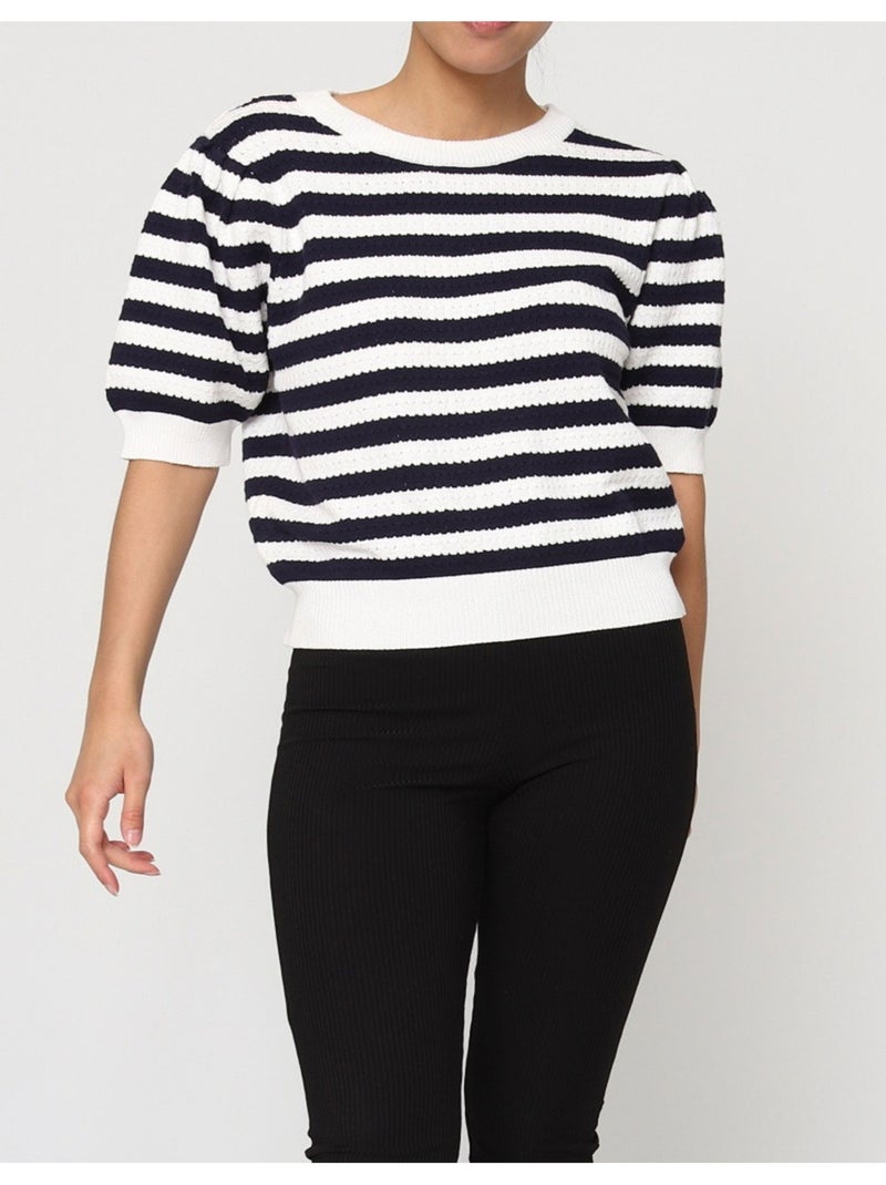 Pull col Rond Kebello Blanc - Kiabi