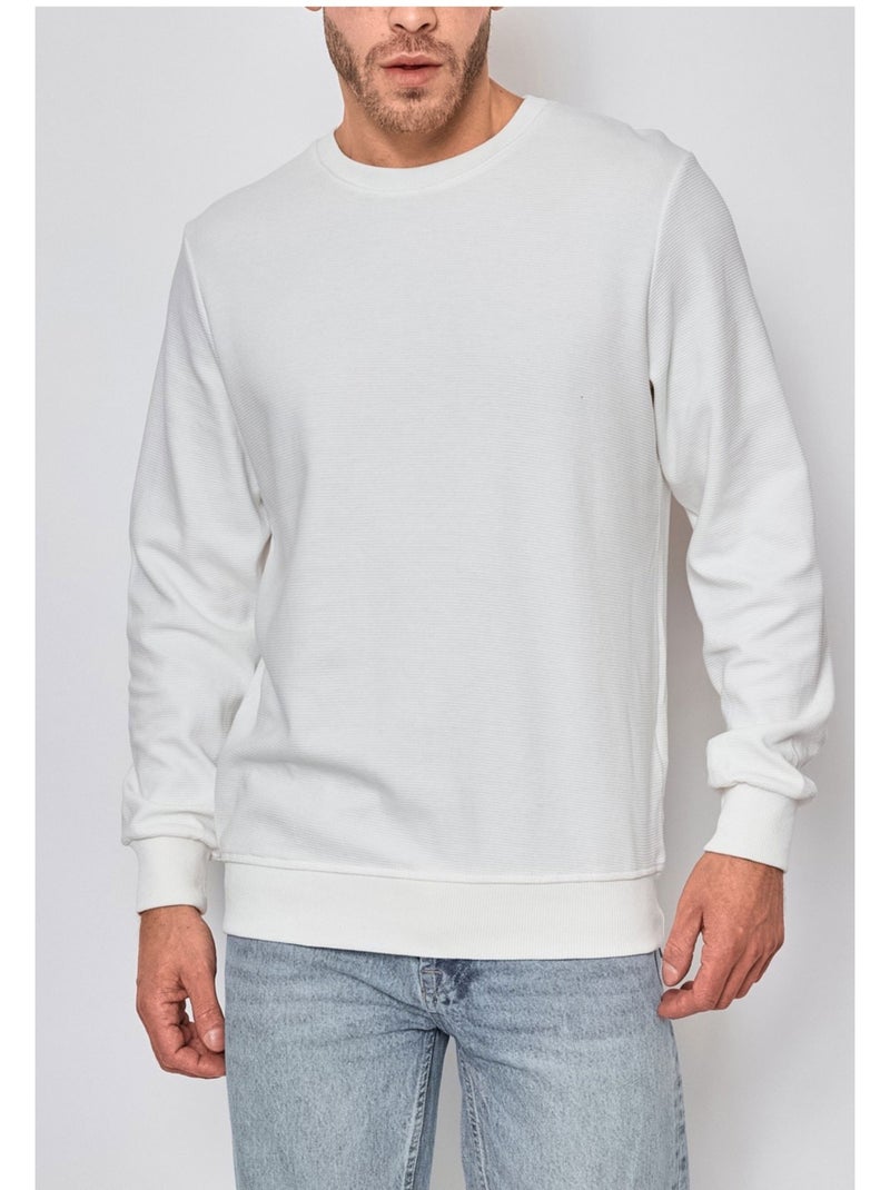 Pull Col Rond Kebello Blanc - Kiabi