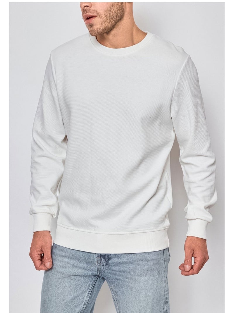 Pull Col Rond Kebello Blanc - Kiabi