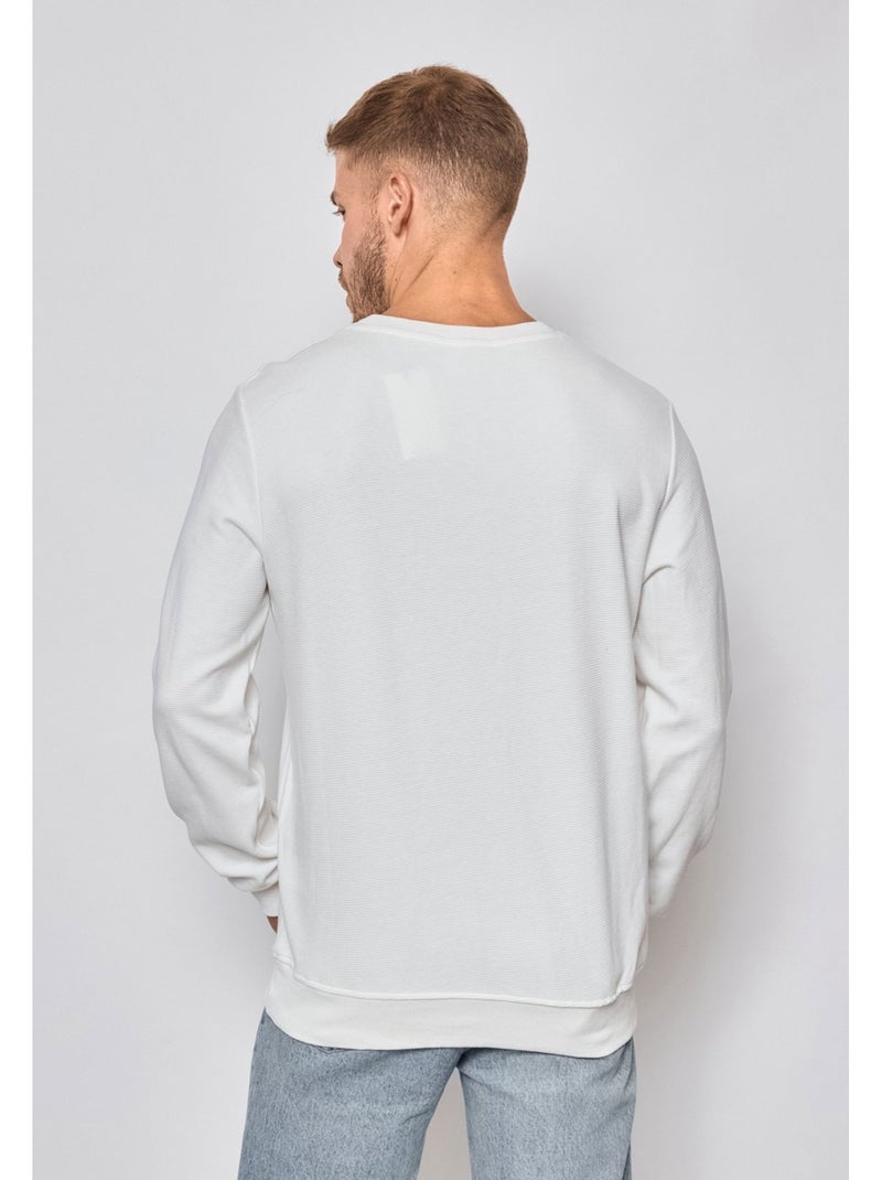 Pull Col Rond Kebello Blanc - Kiabi