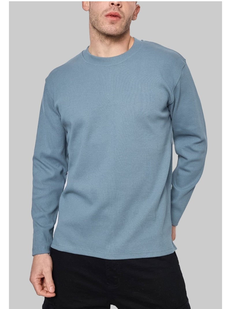Pull Col Rond Kebello Bleu - Kiabi