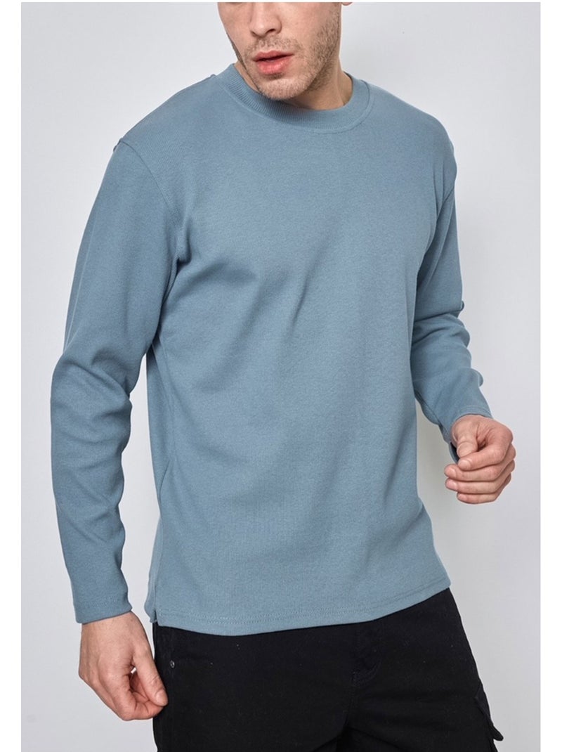 Pull Col Rond Kebello Bleu - Kiabi