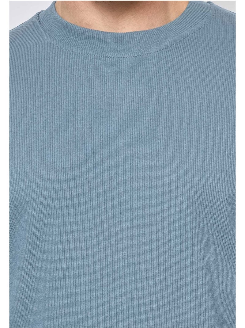 Pull Col Rond Kebello Bleu - Kiabi