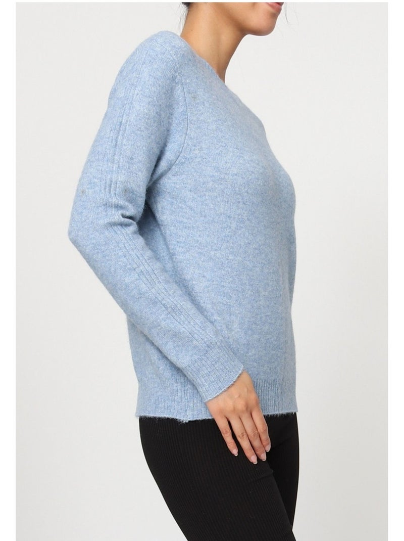 Pull Col Rond Kebello Bleu ciel - Kiabi