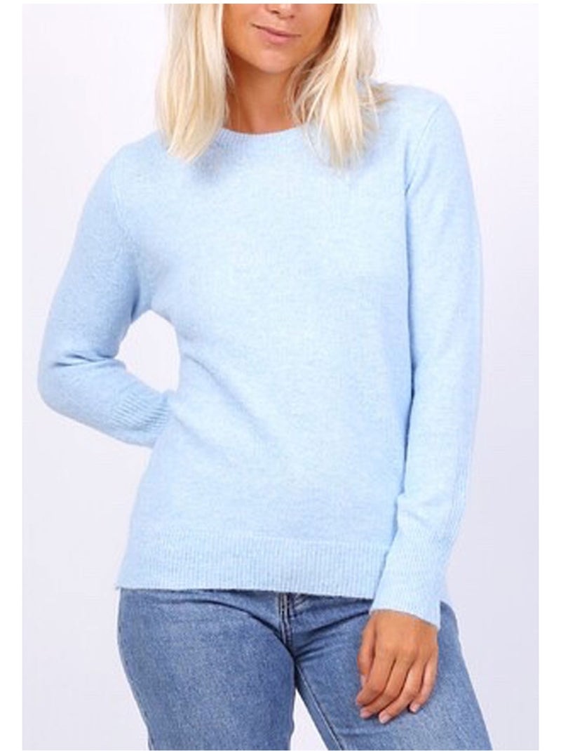 Pull Col Rond Kebello Bleu ciel - Kiabi