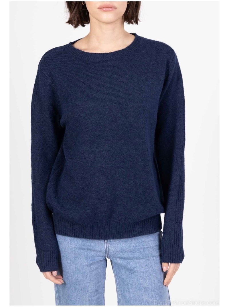 Pull Col Rond Kebello Bleu marine - Kiabi