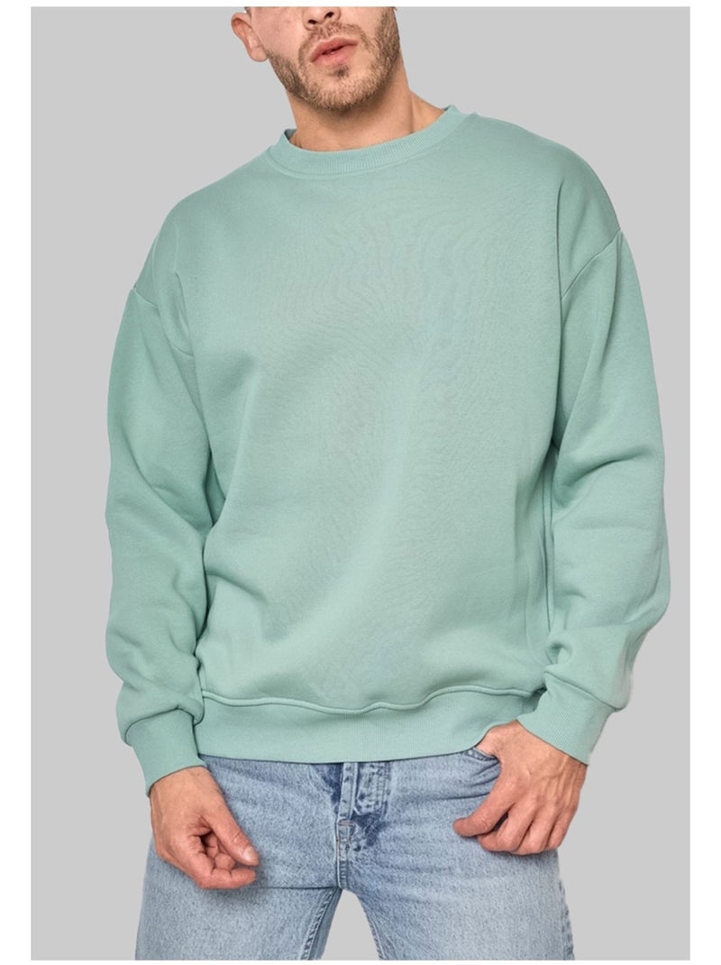 Pull Col Rond Kebello Bleu turquoise - Kiabi