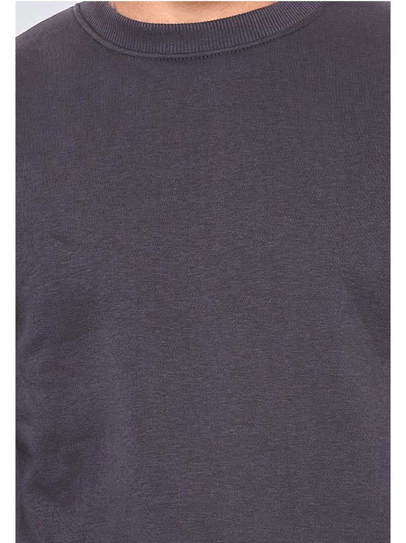 Pull Col Rond Kebello gris anthracite - Kiabi