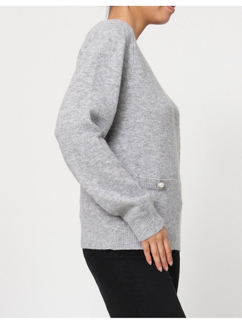 Pull Col Rond Kebello Gris - Kiabi