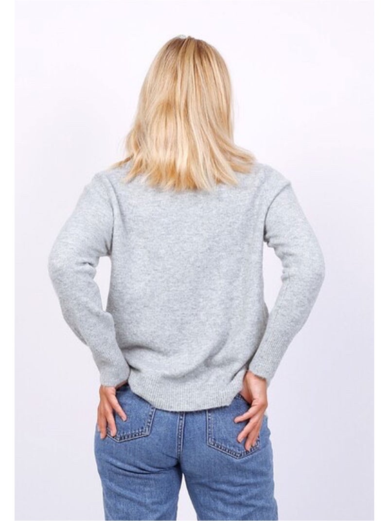 Pull Col Rond Kebello Gris - Kiabi