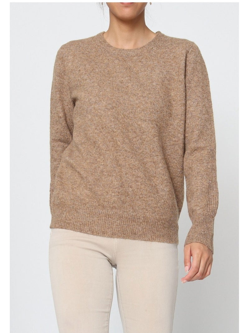 Pull Col Rond Kebello Marron - Kiabi