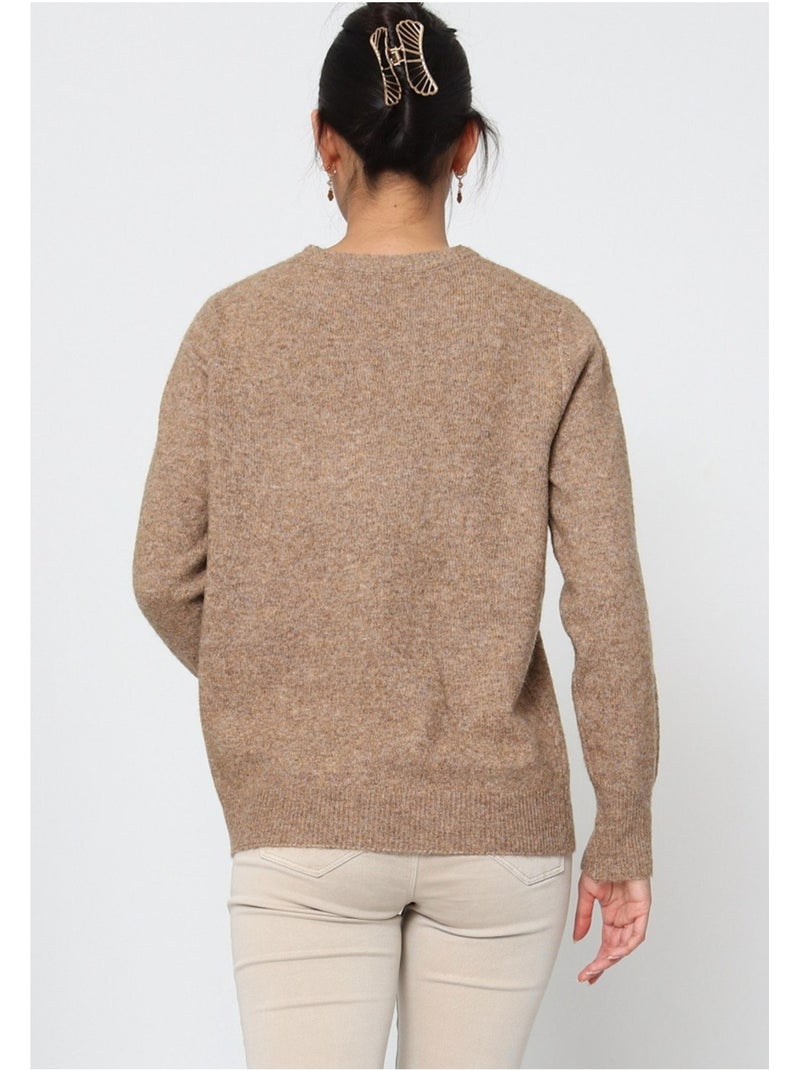 Pull Col Rond Kebello Marron - Kiabi