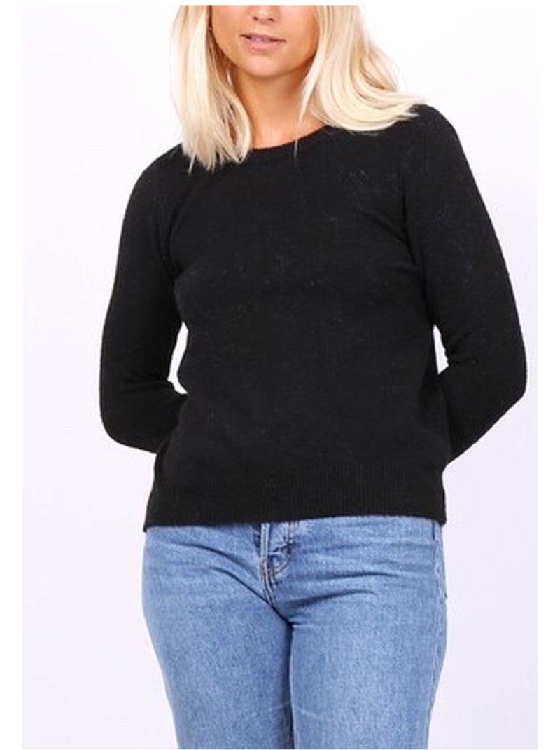 Pull Col Rond Kebello Noir Noir - Kiabi