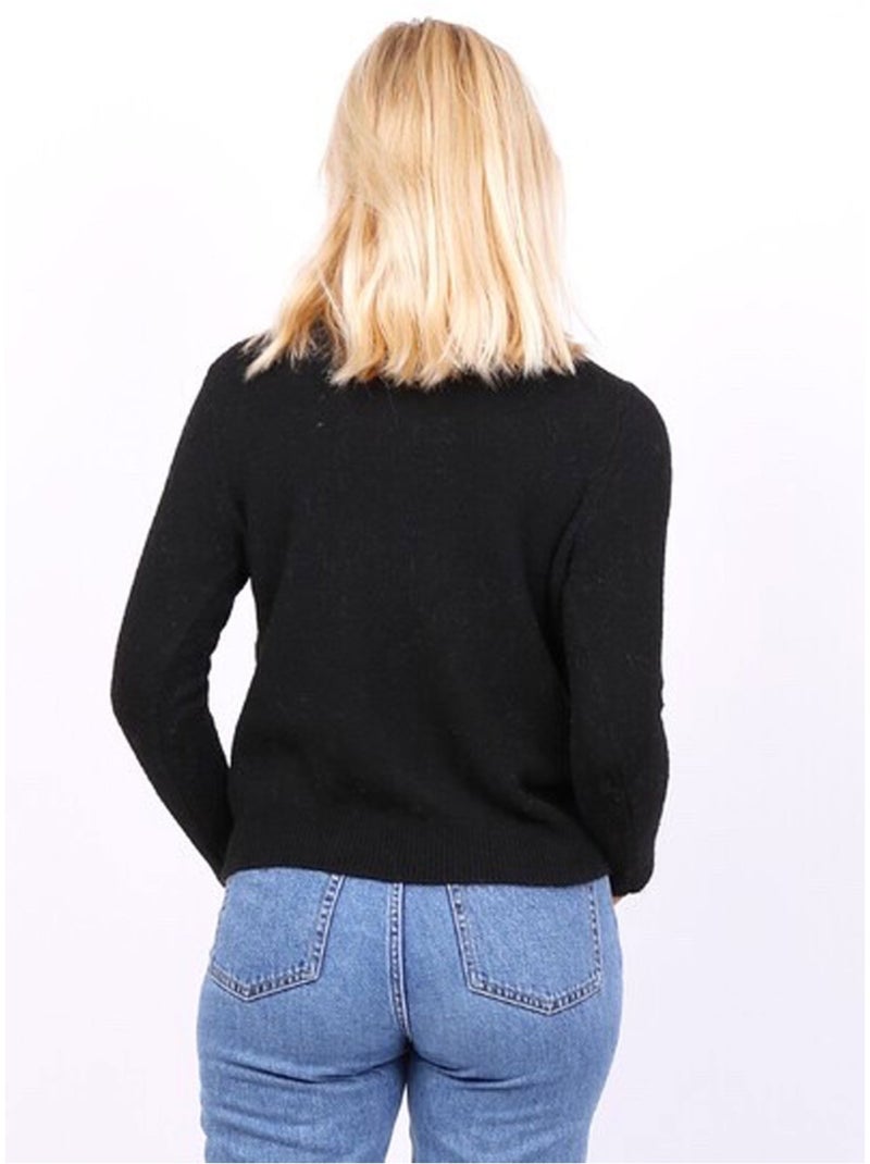 Pull Col Rond Kebello Noir Noir - Kiabi