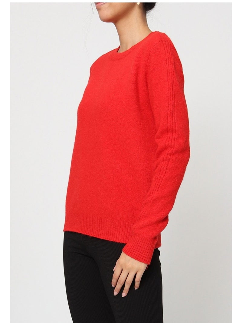 Pull Col Rond Kebello Rouge - Kiabi