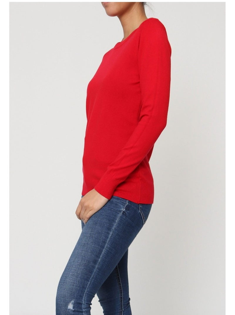 Pull Col Rond Kebello Rouge - Kiabi