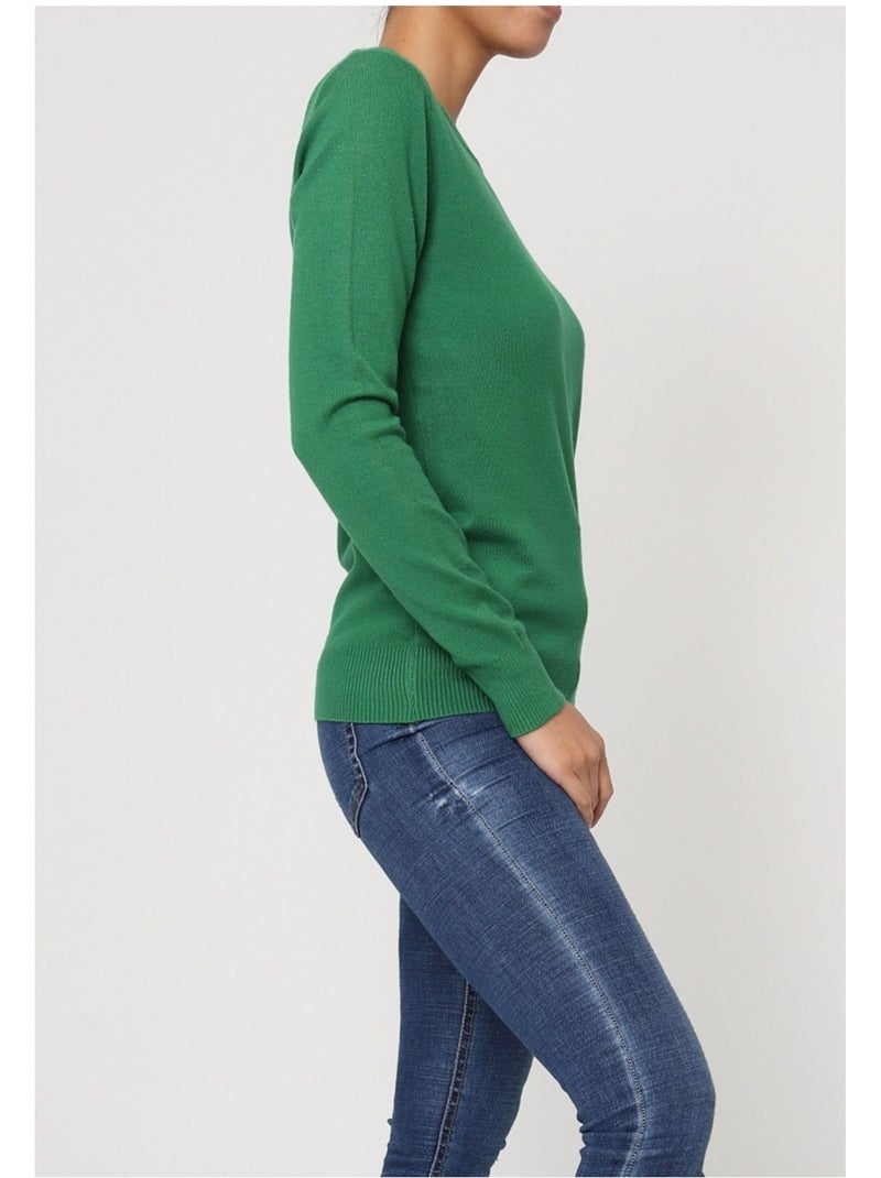 Pull Col Rond Kebello Vert - Kiabi