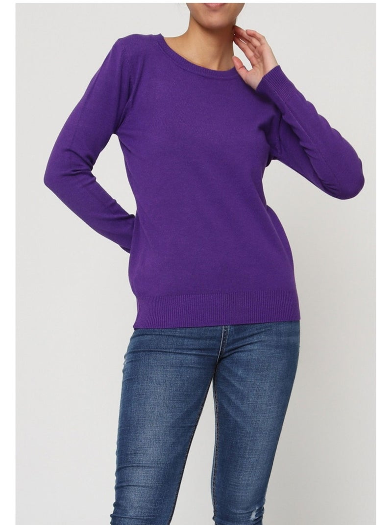 Pull Col Rond Kebello Violet - Kiabi