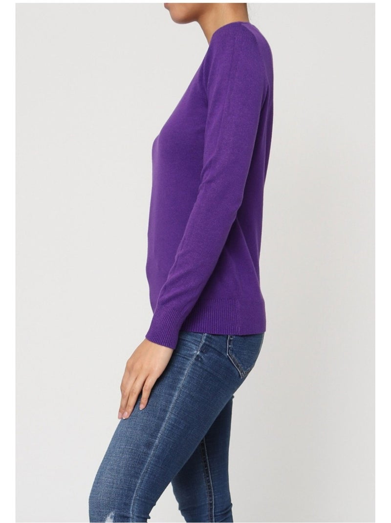 Pull Col Rond Kebello Violet - Kiabi