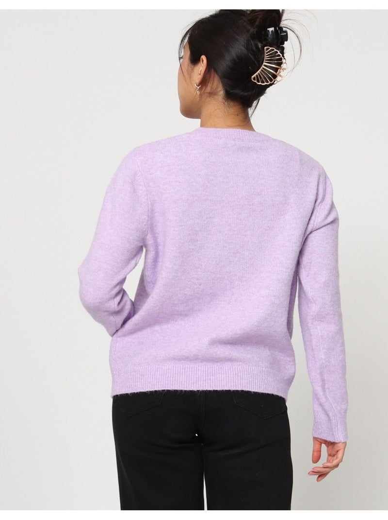 Pull Col Rond Kebello Violet - Kiabi