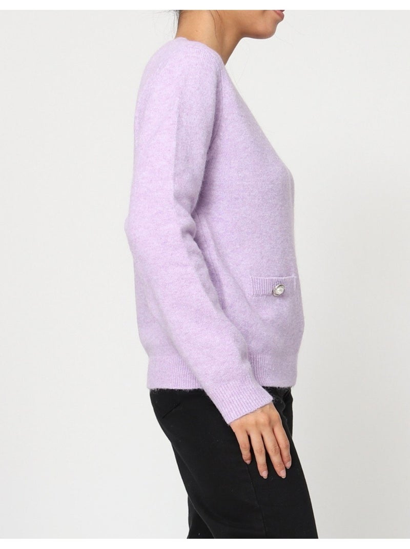 Pull Col Rond Kebello Violet - Kiabi