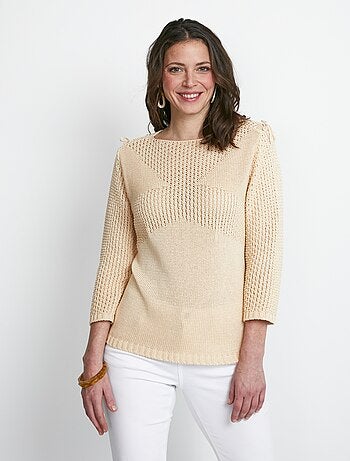 Pull col rond laçage fantaisie - Afibel