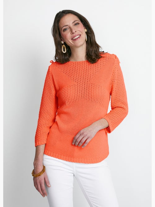 Pull col rond laçage fantaisie - Afibel - Kiabi