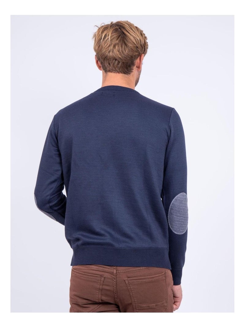Pull col rond LAMBRE Bleu marine - Kiabi