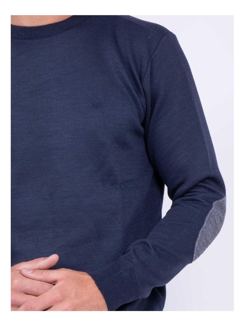 Pull col rond LAMBRE Bleu marine - Kiabi