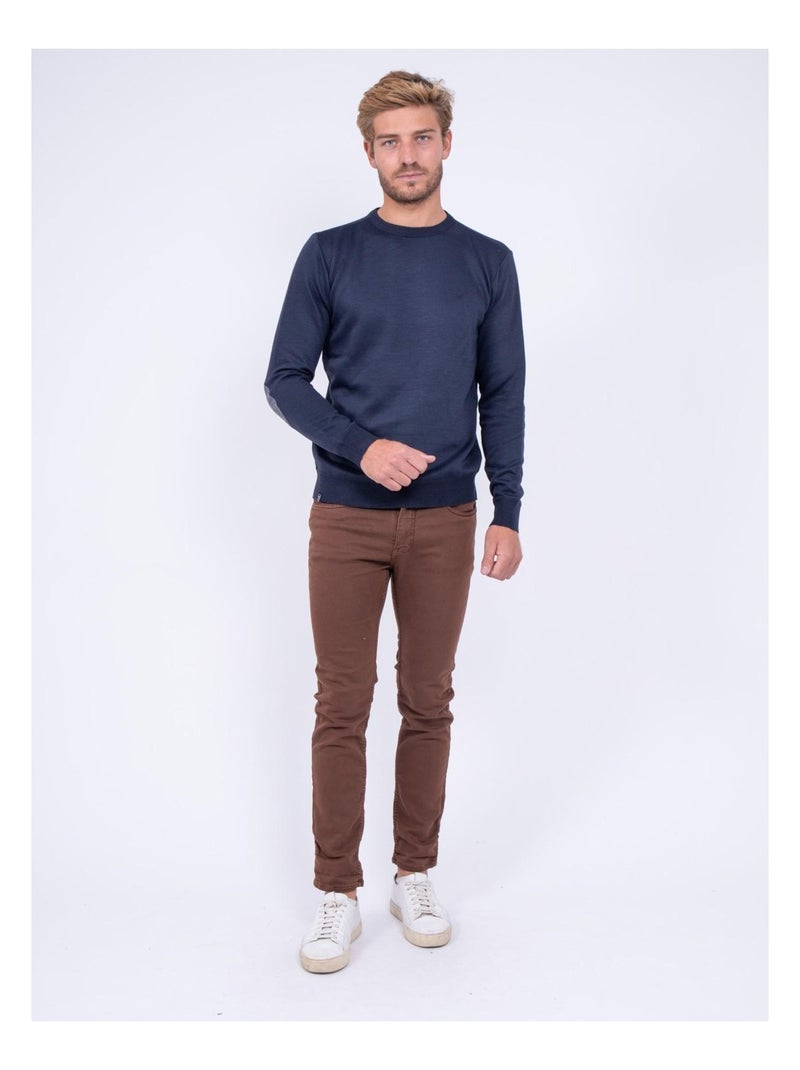 Pull col rond LAMBRE Bleu marine - Kiabi