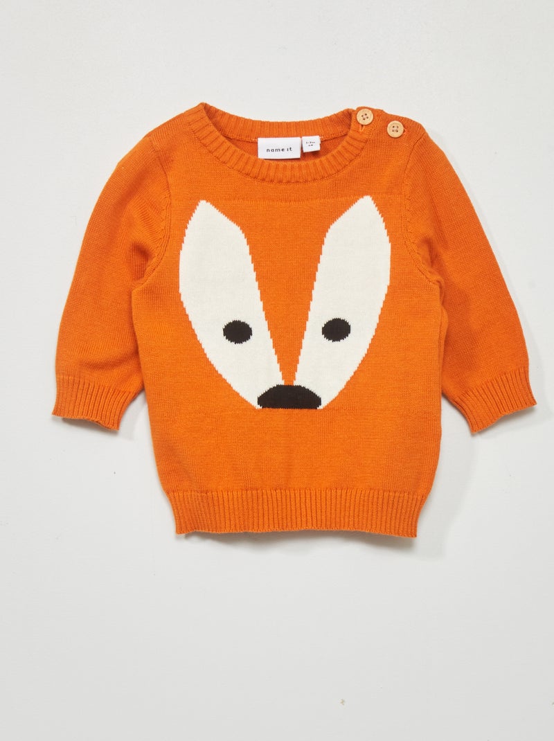 Pull col rond 'lapin'  'Name It' Orange - Kiabi
