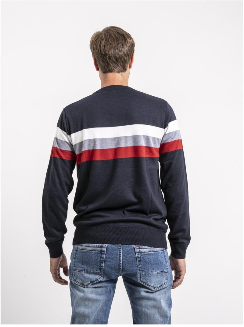 Pull col rond LENIWALY Bleu marine - Kiabi